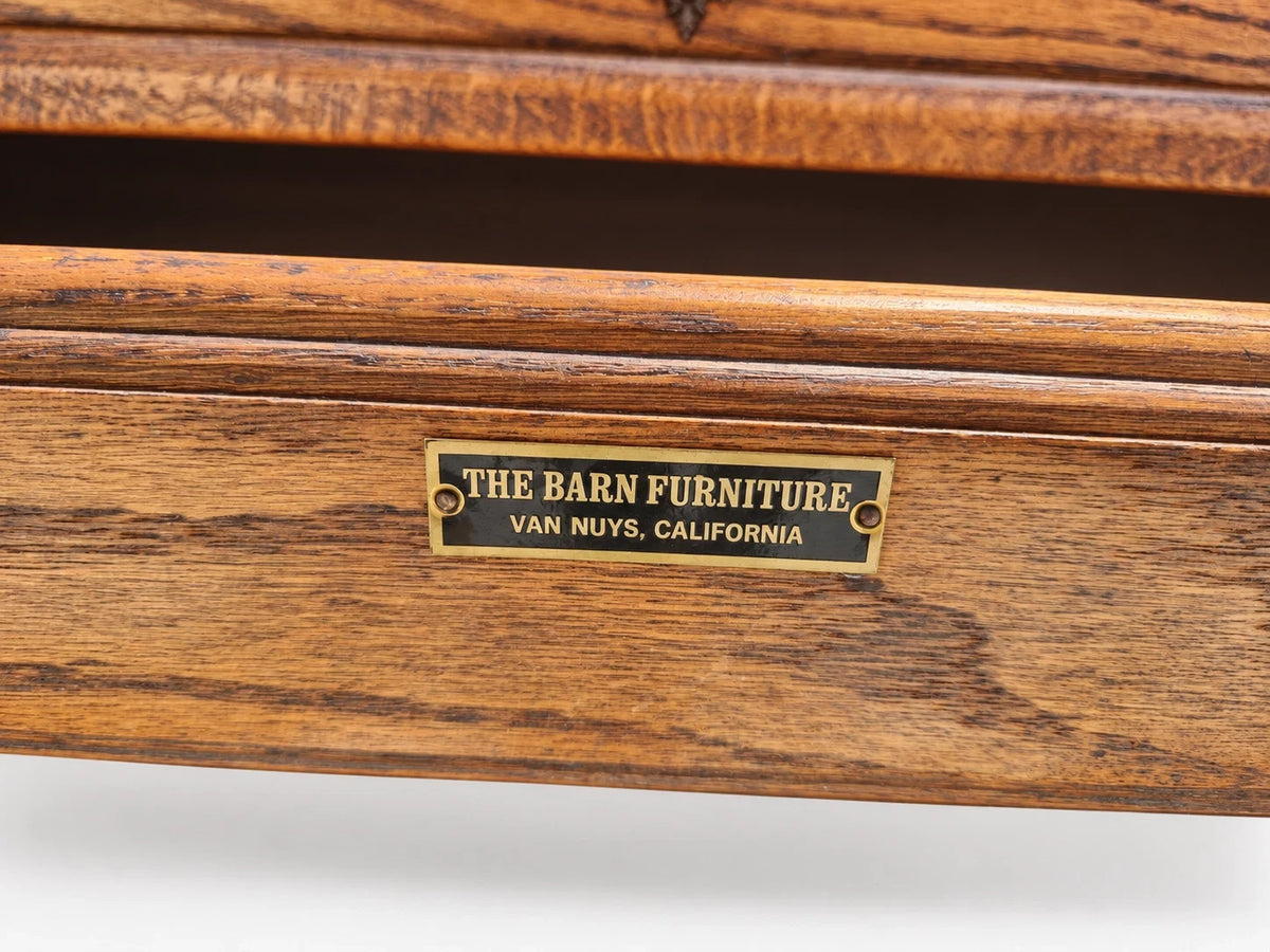 The Barn Furniture Solid Oak Roll Top Desk Vintage Executive Desk S Curve