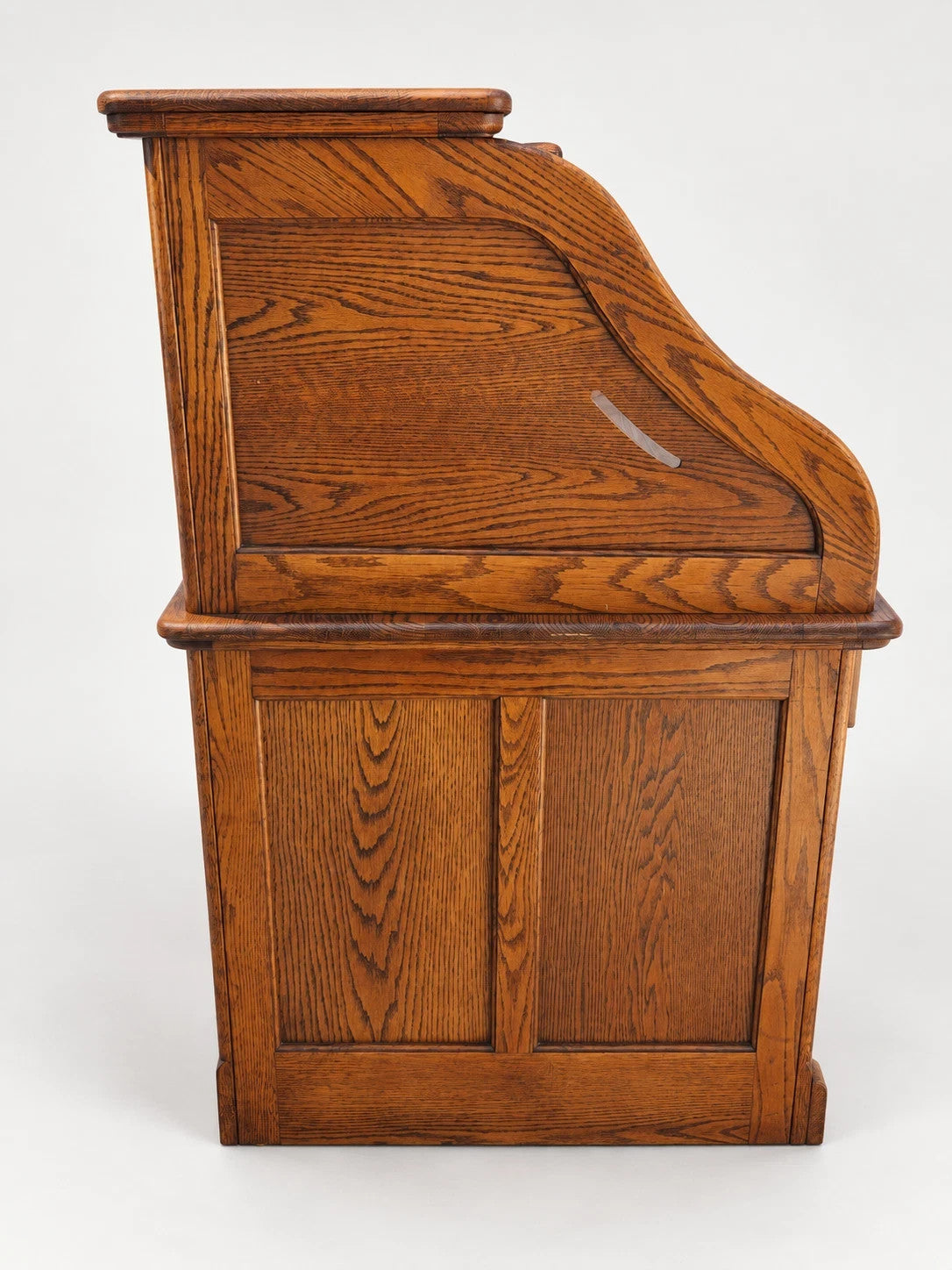 Russell's Vintage Solid Oak Roll Top Desk Traditional Writing Desk S Curve