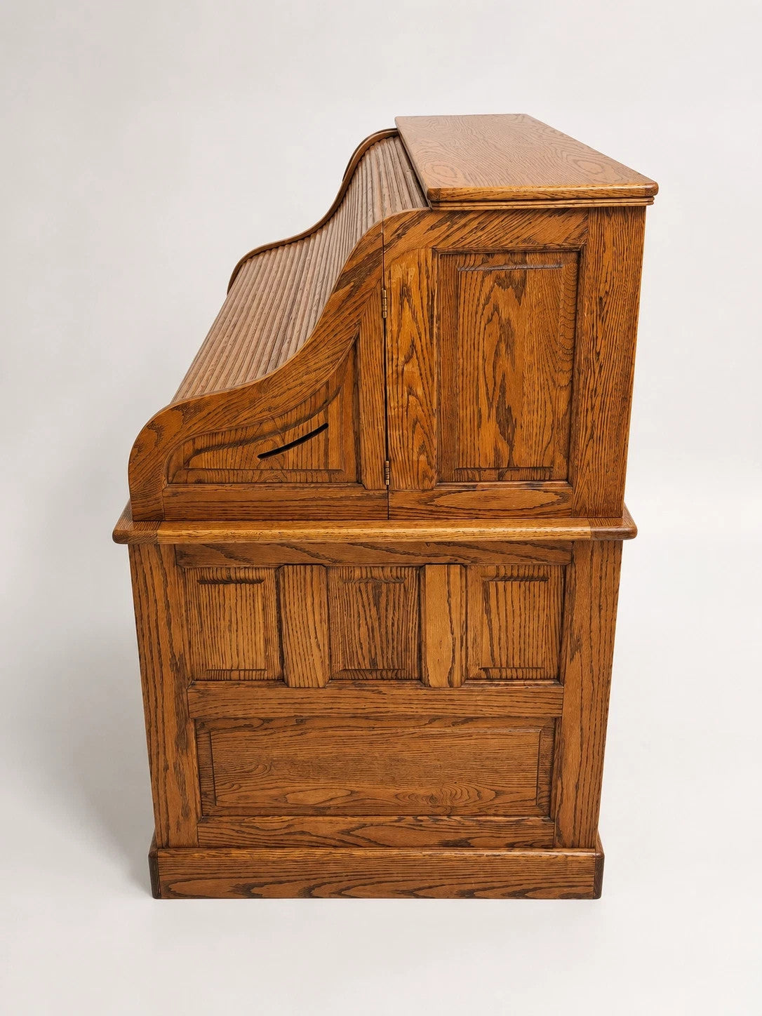 Vintage Oak S-Curve Roll Top Desk Golden Oak Office Home Great Condition