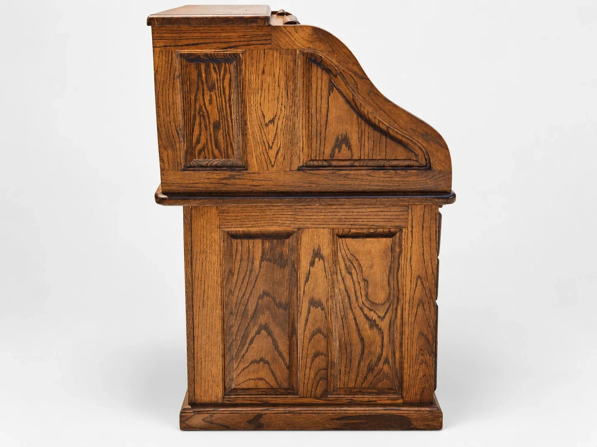 The Barn Furniture Solid Oak Roll Top Desk Vintage Executive Desk S Curve