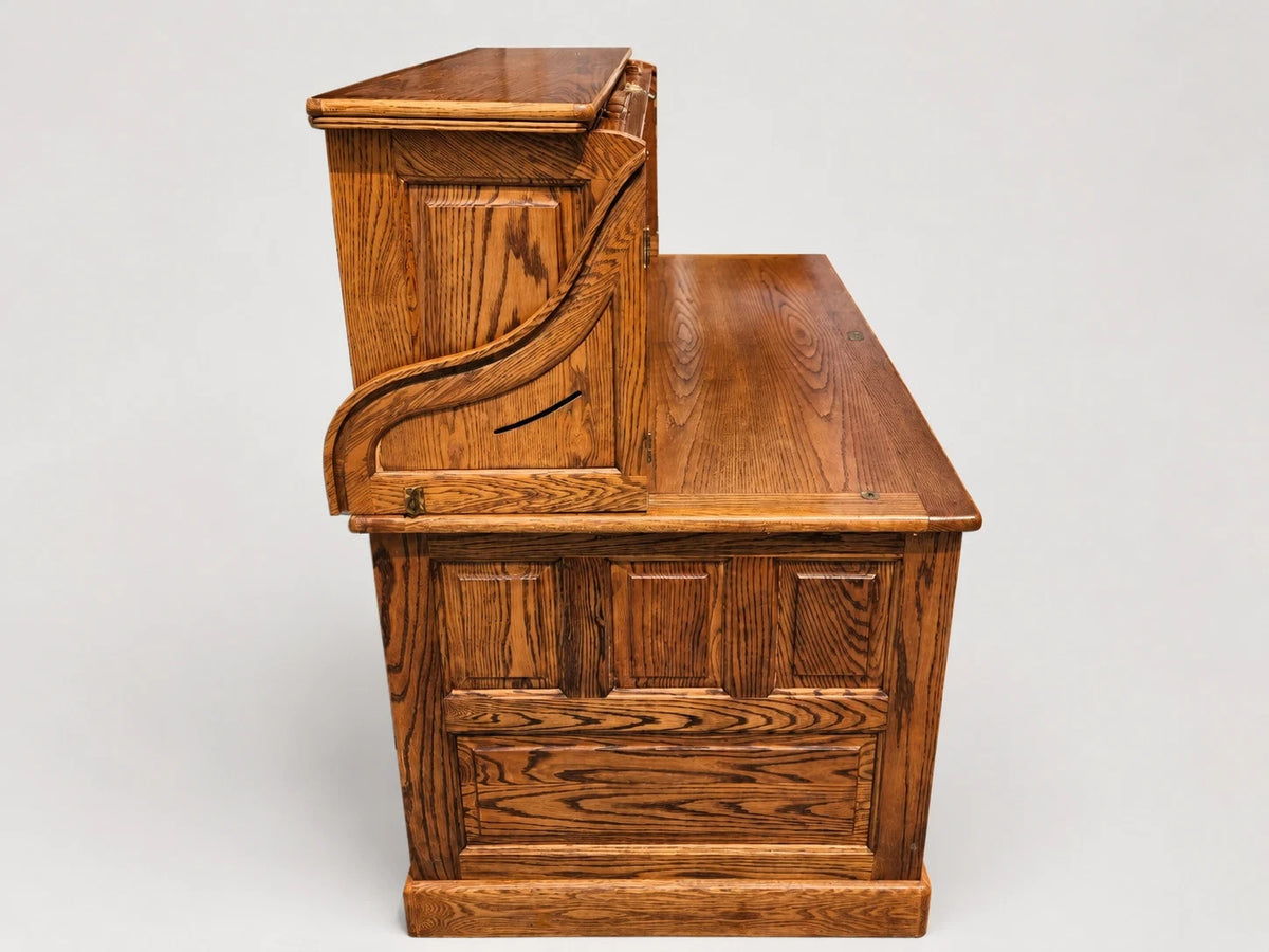 Vintage Oak S-Curve Roll Top Desk Golden Oak Office Home Great Condition