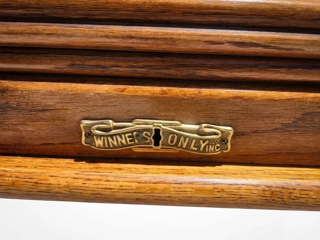 Winners Only Oak Roll Top Desk w/ Organizer Drawers & Pull-Out Slides – Solid