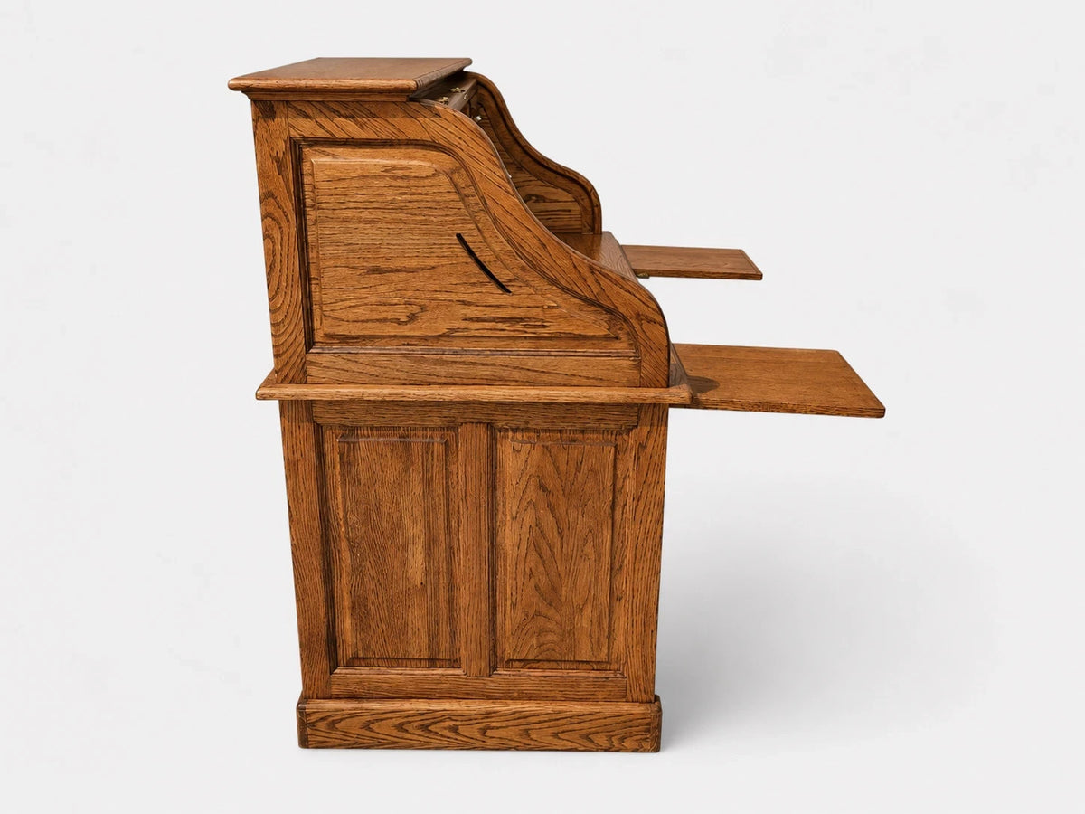 Vintage Oak Roll Top Desk Secretary Victorian Executive Office Vintage Furniture