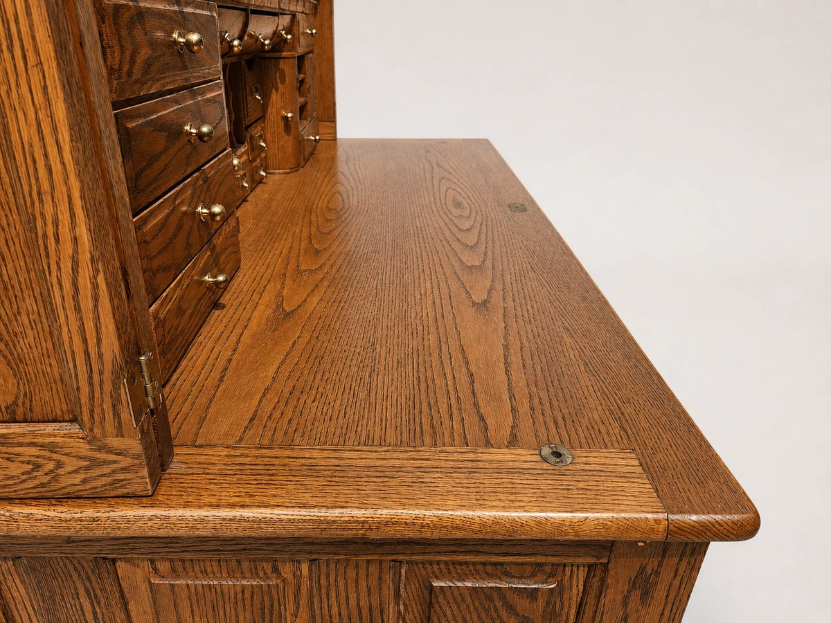 Vintage Oak S-Curve Roll Top Desk Golden Oak Office Home Great Condition