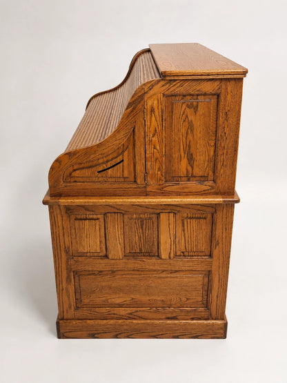 Vintage Oak S-Curve Roll Top Desk Golden Oak Office Home Great Condition