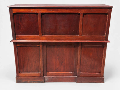 Antique Victorian Roll Top Desk Executive Wood Brass Reddish Brown S Curve