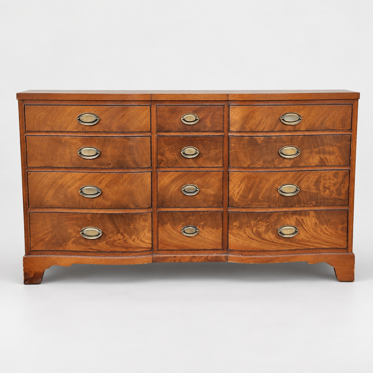 Antique Georgian Style Chest of Drawers Mahogany Wood 12-Drawer Dresser