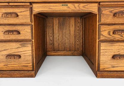 The Barn Furniture Solid Oak Roll Top Desk Vintage Executive Desk S Curve