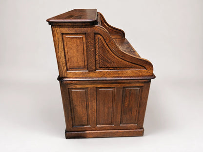 Antique Oak S-Curve Roll Top Desk Mission Arts & Crafts Executive Pedestal Desk