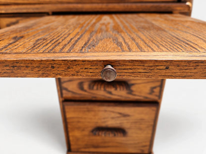 The Barn Furniture Solid Oak Roll Top Desk Vintage Executive Desk S Curve