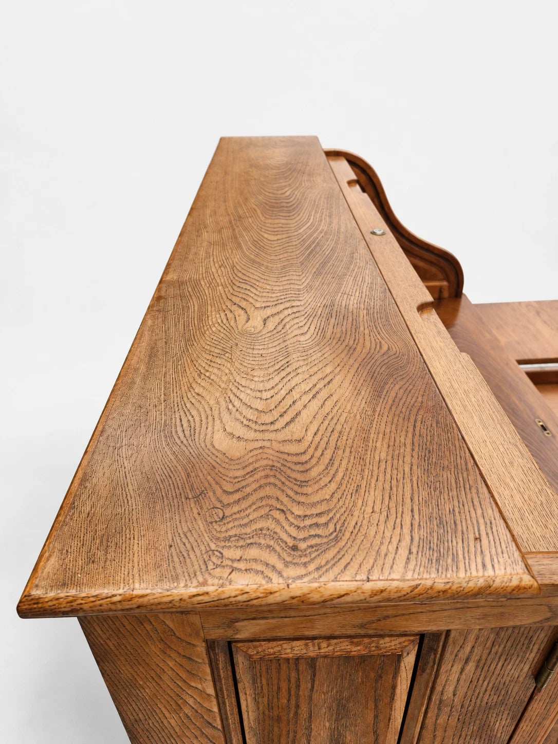 Vintage Oak Roll Top Desk Executive Secretary Writing Office Golden Brown