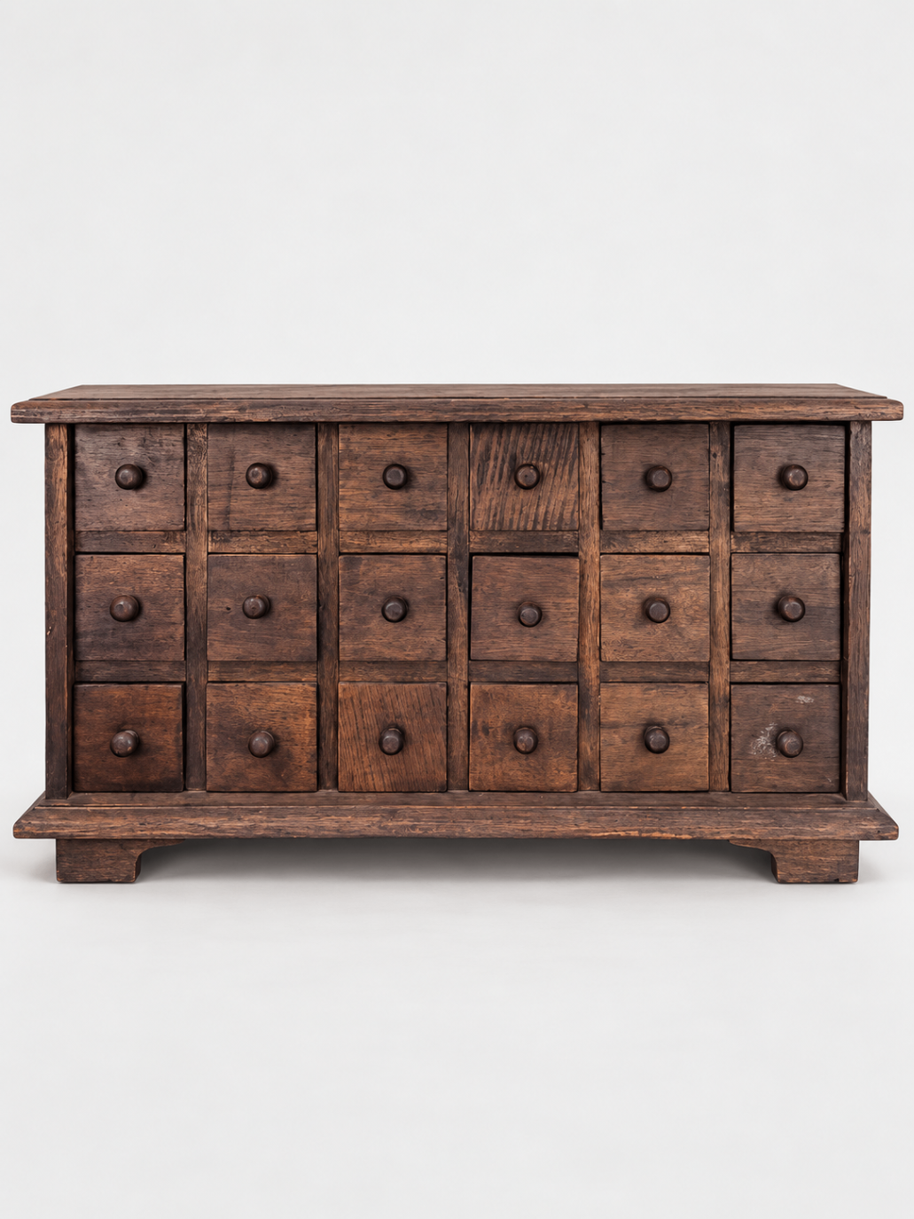 Vintage Style Apothecary Cabinet 20-Drawer Dark Wood Storage Chest