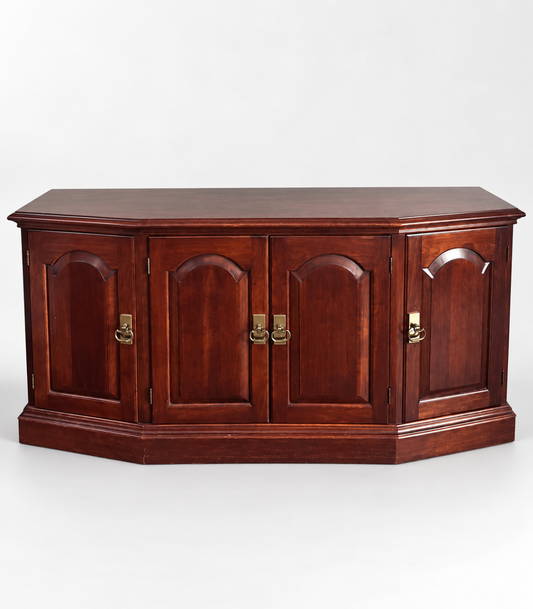 Traditional Wood Sideboard Buffet Cabinet Dark Cherry Finish 4-Door