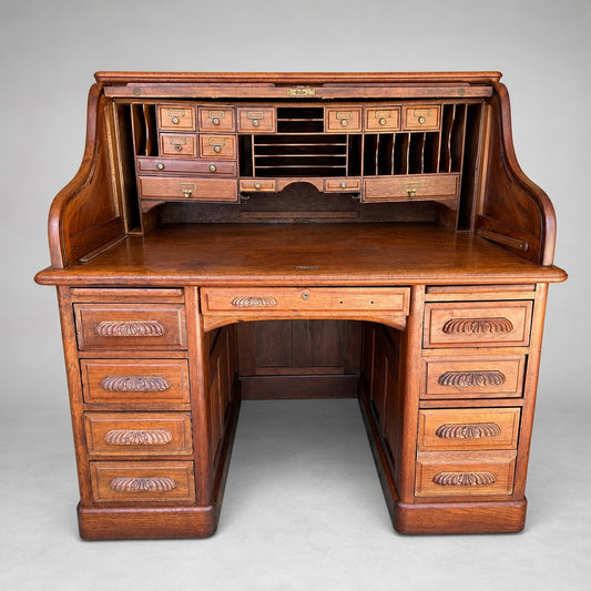 Victorian Solid Wood Writing Desk with Drawers - Home Office