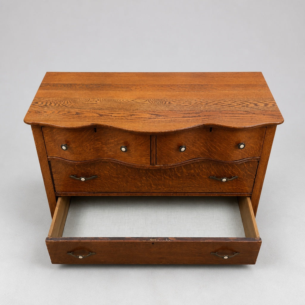 Arts & Crafts Solid Wood Highboy Dresser with 3 Drawers - Bedroom Decor
