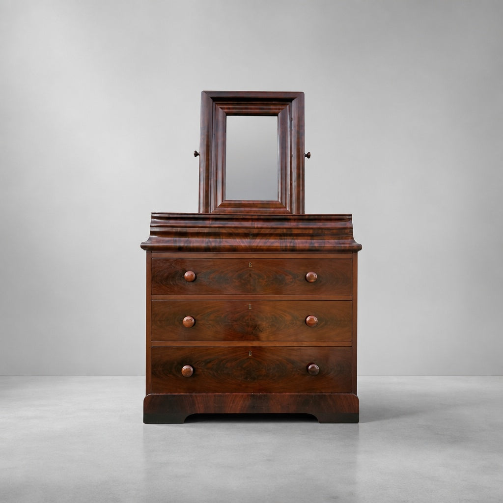 Antique Mahogany Dresser with Mirror - Vintage Style, Excellent Condition