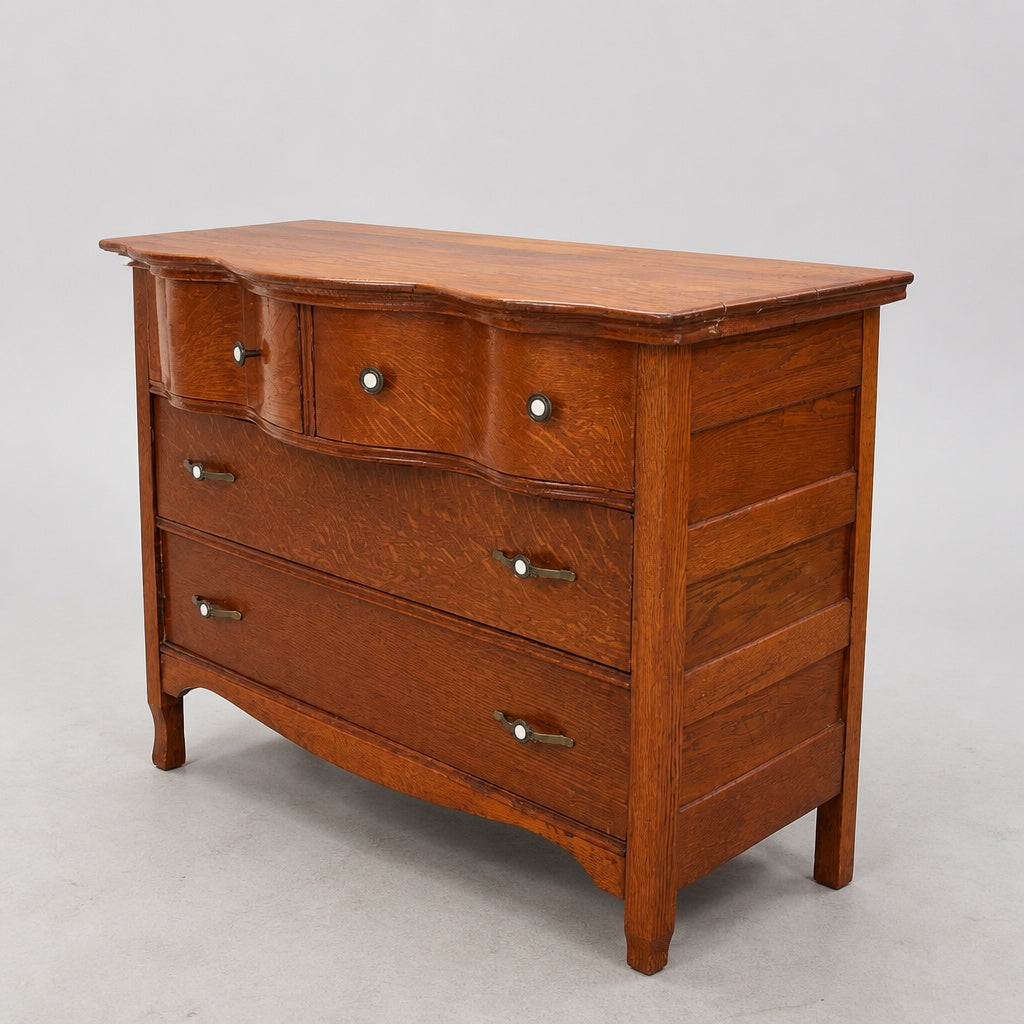 Arts & Crafts Solid Wood Highboy Dresser with 3 Drawers - Bedroom Decor
