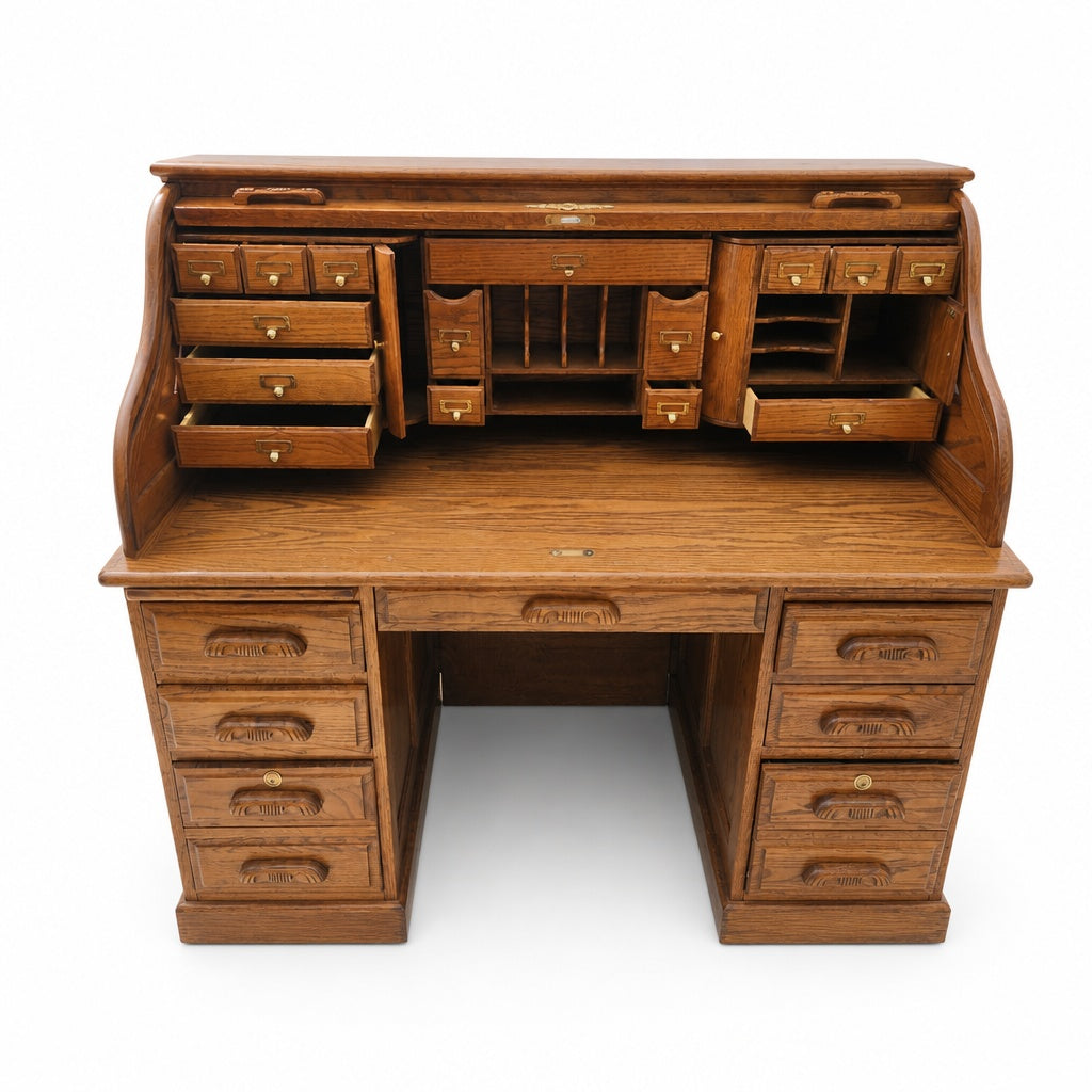 Antique Wooden Dresser with Mirror, Victorian Style, Dark Brown Finish
