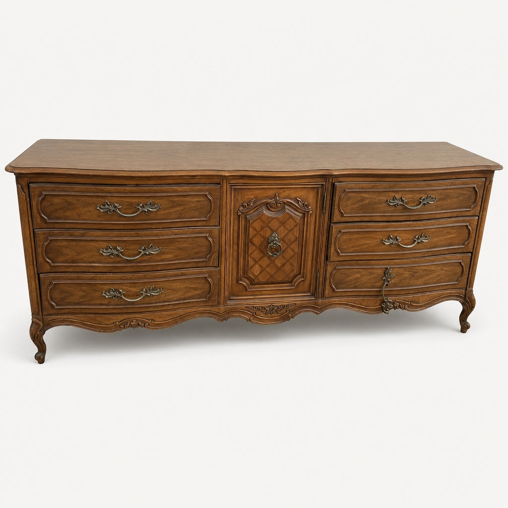 Vintage Mahogany Dresser with Mirror | Classic Victorian Style | Brown Finish